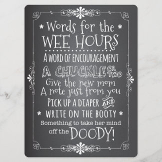 Invitation de la carte d'activité du Baby shower d
