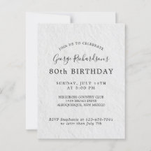 Invitation de la carte d'anniversaire 80e