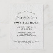 Invitation de la carte d'anniversaire 80e (Devant)