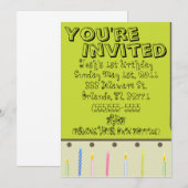 invitation de la carte d'anniversaire de naissance (Devant / Derrière)