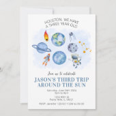 Invitation de la carte d'anniversaire des fusées d (Devant)