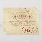Invitation de la carte de recette Cookie Exchange (Devant / Derrière)