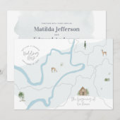 Invitation de la carte mariage de l'aquarelle pein (Devant / Derrière)