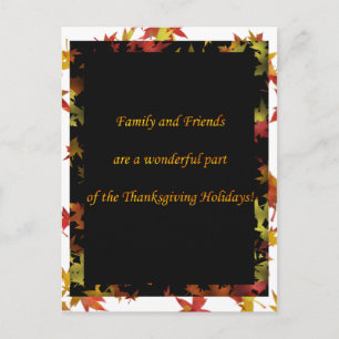Invitation de la carte postale Thanksgiving pour l