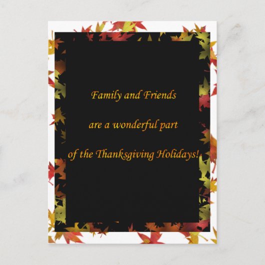 Invitation de la carte postale Thanksgiving pour l (Devant)