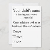 Invitation de la Cartesion Dance Party (Dos)