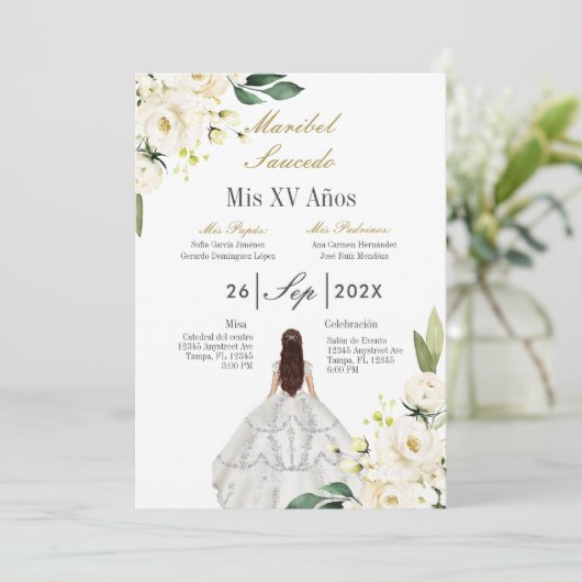 Invitation de la coiffeuse blanche (Debout devant)