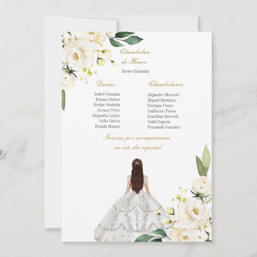 Invitation de la coiffeuse blanche (Dos)