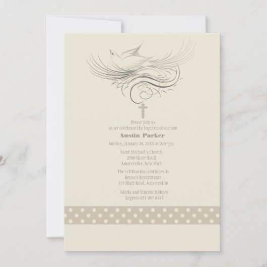 Invitation de la colombe de cooing (Devant)