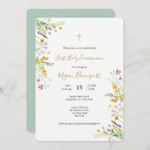 Invitation de la communion de printemps fleur sauv (Devant / Derrière)