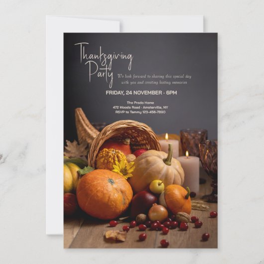 Invitation de la Corne de Thanksgiving (Devant)