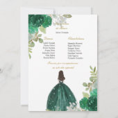 Invitation de la costume verte quinceañera (Dos)