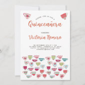 Invitation de la Coupe de Thé Quinceañera (Devant)