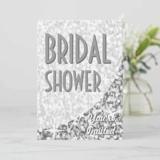 Invitation de la courbe "Argent" de Glitz "Fête de (Debout devant)