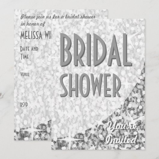 Invitation de la courbe "Argent" de Glitz "Fête de (Devant / Derrière)