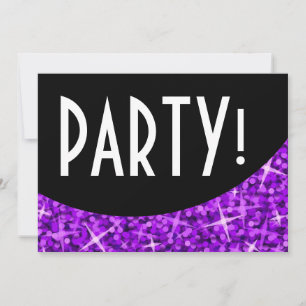 Invitation de la courbe noire de Glitz Purple 'Par