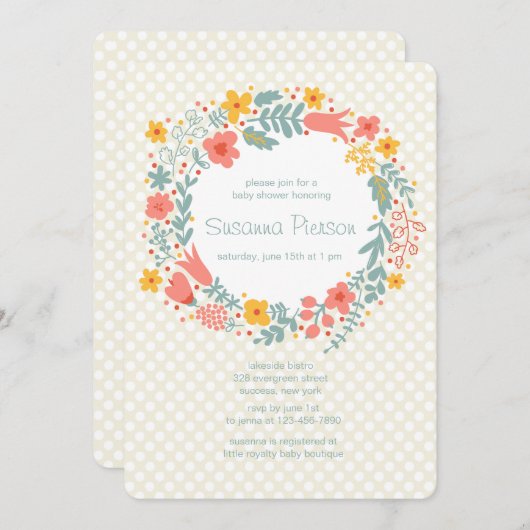 Invitation de la couronne de printemps (Devant / Derrière)