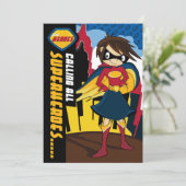 Invitation de la Coute Superhero Girl Party (Debout devant)