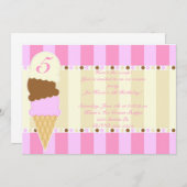 Invitation de la crème glacée (Devant / Derrière)