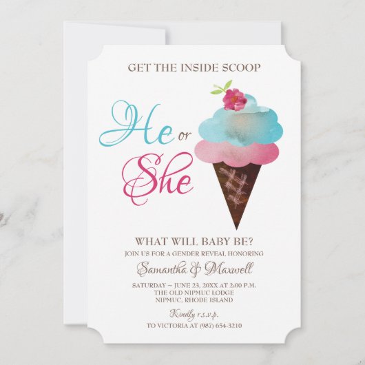 Invitation de la crème glacée (Devant)