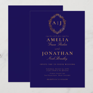Invitation de la crête Mariage victorienne