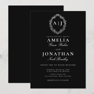 Invitation de la crête Mariage victorienne