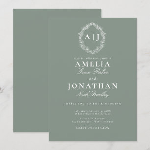 Invitation de la crête Mariage victorienne