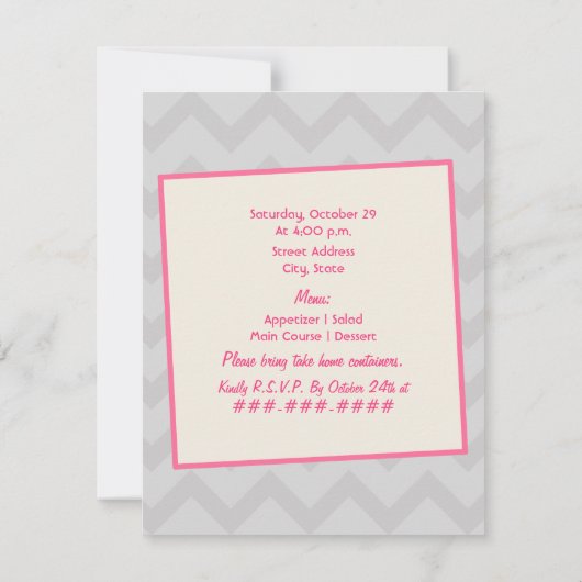 Invitation de la Cuisine Retro Pink Kitchen (Dos)