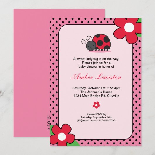 Invitation de la dame Bug (Devant / Derrière)