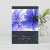 Invitation de la Dark Navy Floral Mariage damassé (Debout devant)