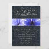 Invitation de la Dark Navy Floral Mariage damassé (Dos)