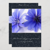 Invitation de la Dark Navy Floral Mariage damassé (Devant / Derrière)