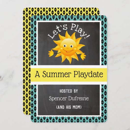 Invitation de la date de jeu d'été (Devant / Derrière)
