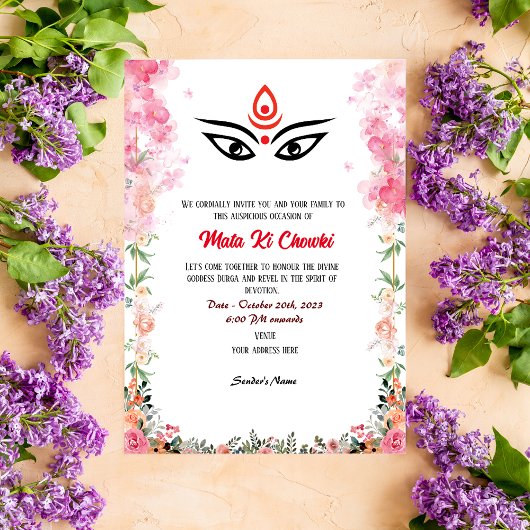 Invitation de la déesse Mata Ki Chowki Durga Jagra