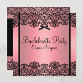 Invitation de la dentelle rose et noire en dentell (Devant / Derrière)