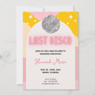 Invitation de la dernière disco Bachelorette