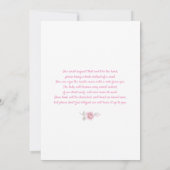 Invitation de la douche à fleurs rose or (Dos)