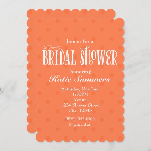 Invitation de la DOUCHE À POINTE en corail blanc (Devant / Derrière)