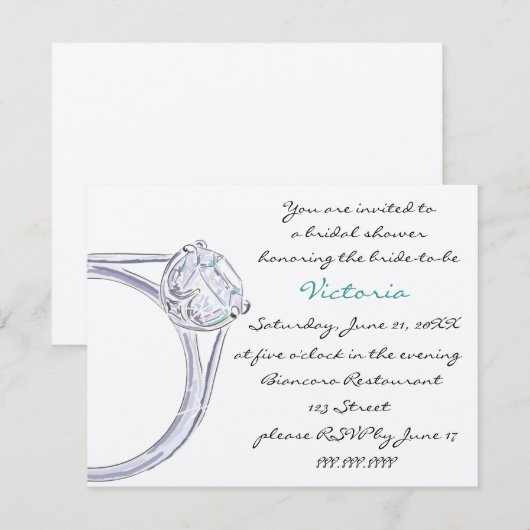 INVITATION DE LA DOUCHE BRIDAL (Devant / Derrière)