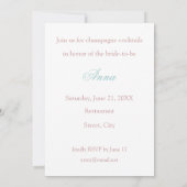 INVITATION DE LA DOUCHE BRIDAL (Dos)