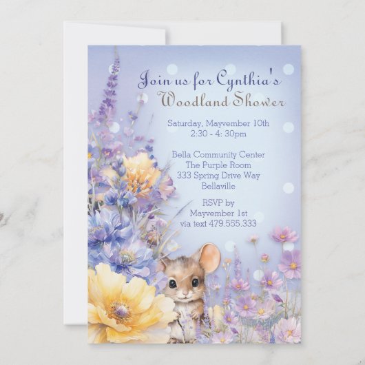 Invitation de la douche de bois Spring (Dos)