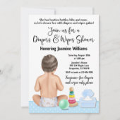 Invitation de la douche de couche garçon (Devant)