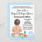 Invitation de la douche de couche garçon (Devant / Derrière)