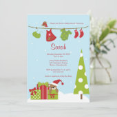 Invitation de la douche de la petite fille Noël (Debout devant)