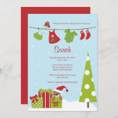 Invitation de la douche de la petite fille Noël (Devant / Derrière)