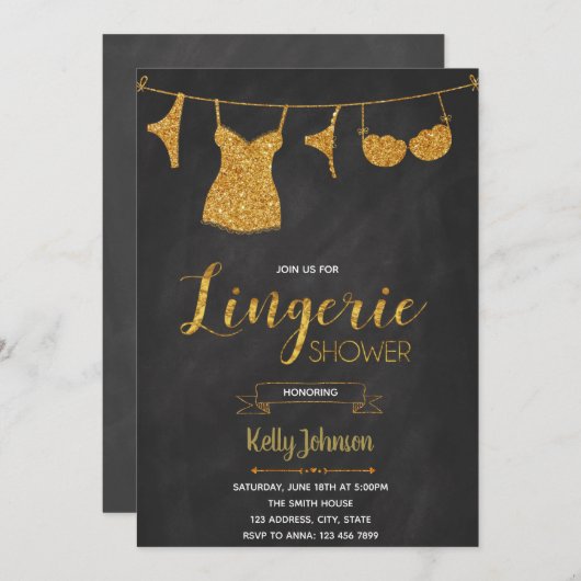 invitation de la douche de lingerie (Devant / Derrière)