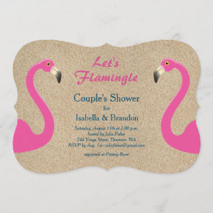 Invitation de la douche du couple de plage de