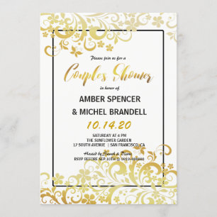 Invitation de la douche du couple floral