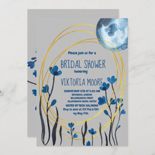 Invitation de la douche nuptiale (Devant / Derrière)