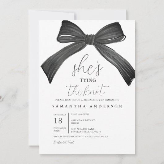 Invitation de la douche nuptiale (Devant)